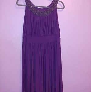 Embellished Neck Purple dress
